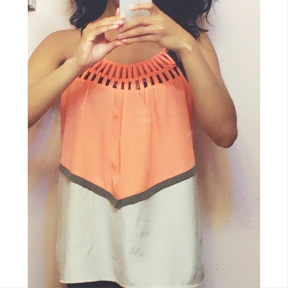 Takara color block basketweave neckline camisole - Picture 5 of 6